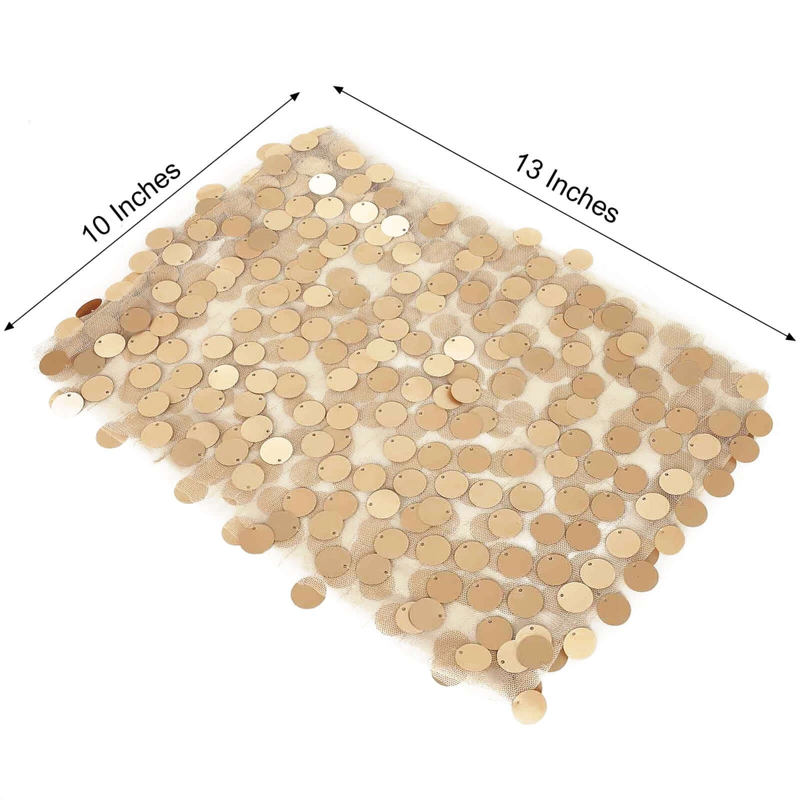 5 Pack Big Payette Sequin 13"x10" Chair Sash Bands Matte Champagne - Stylish Glittering Decor for Weddings & Gatherings