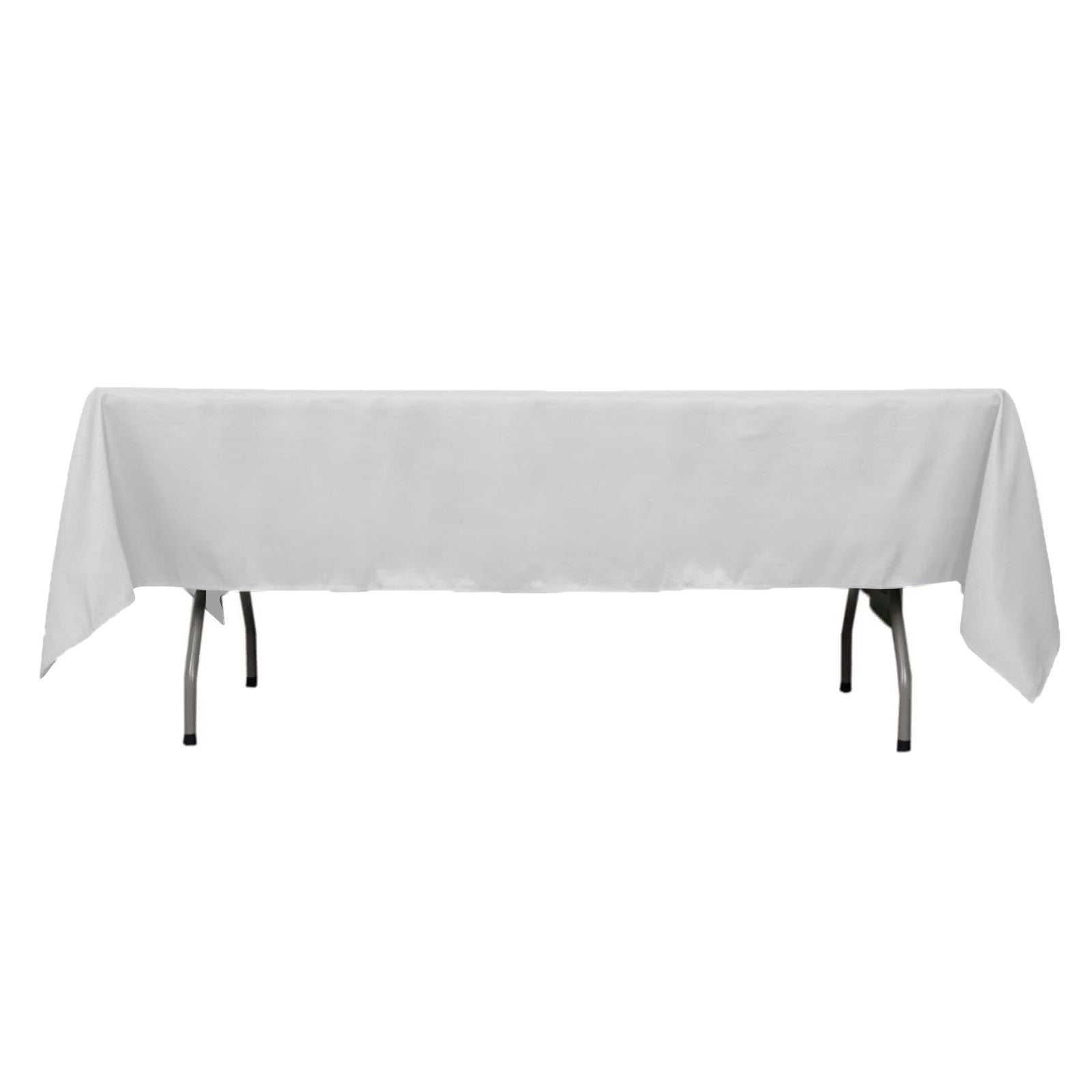 Premium Polyester 60"x102" Rectangle Tablecloth Silver - Durable 220GSM Wrinkle-Resistant Table Cover
