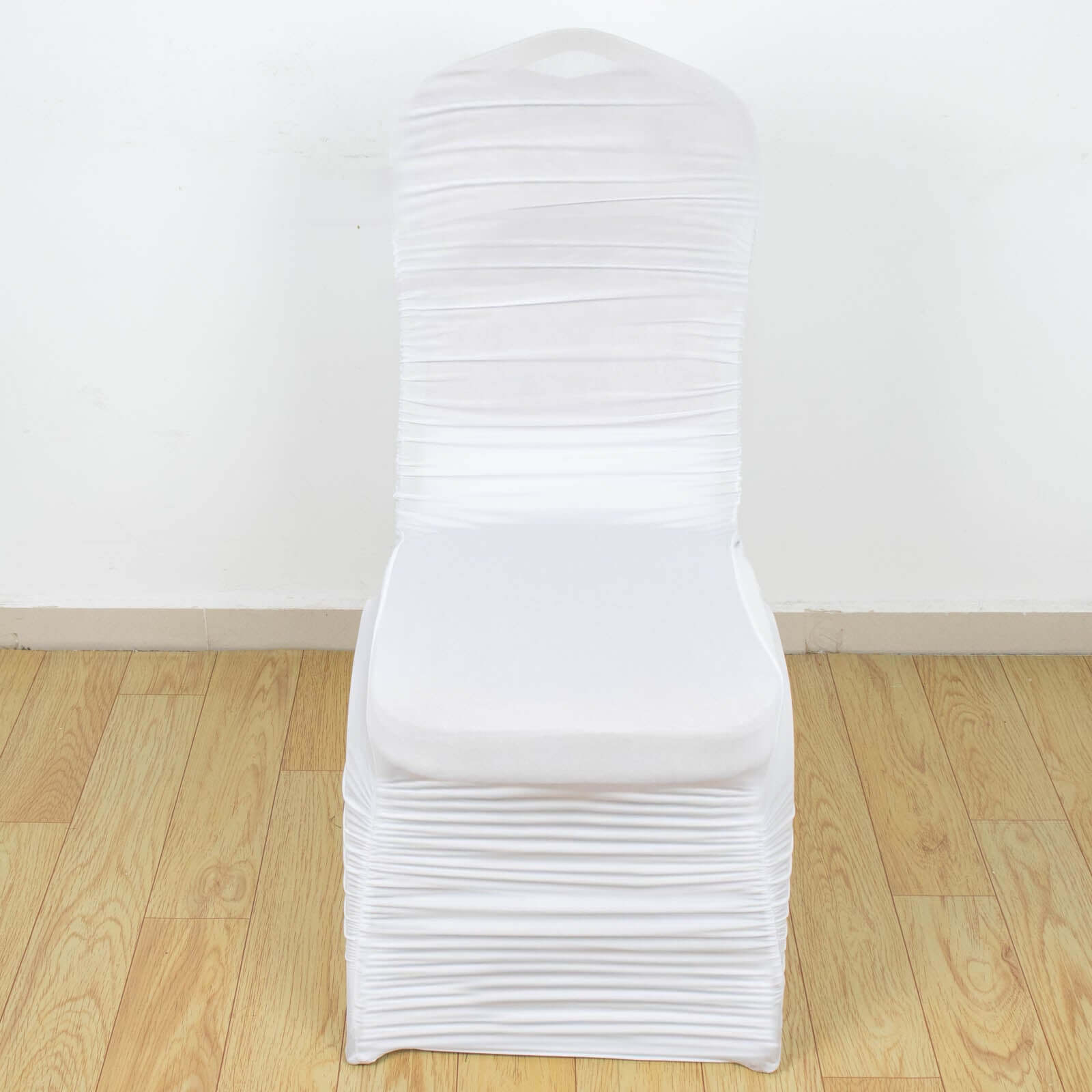 Stretch Spandex Chair Cover Rouge for Banquet Chairs White - Sleek Fitted Slip-On Slipcover for Weddings & Gatherings