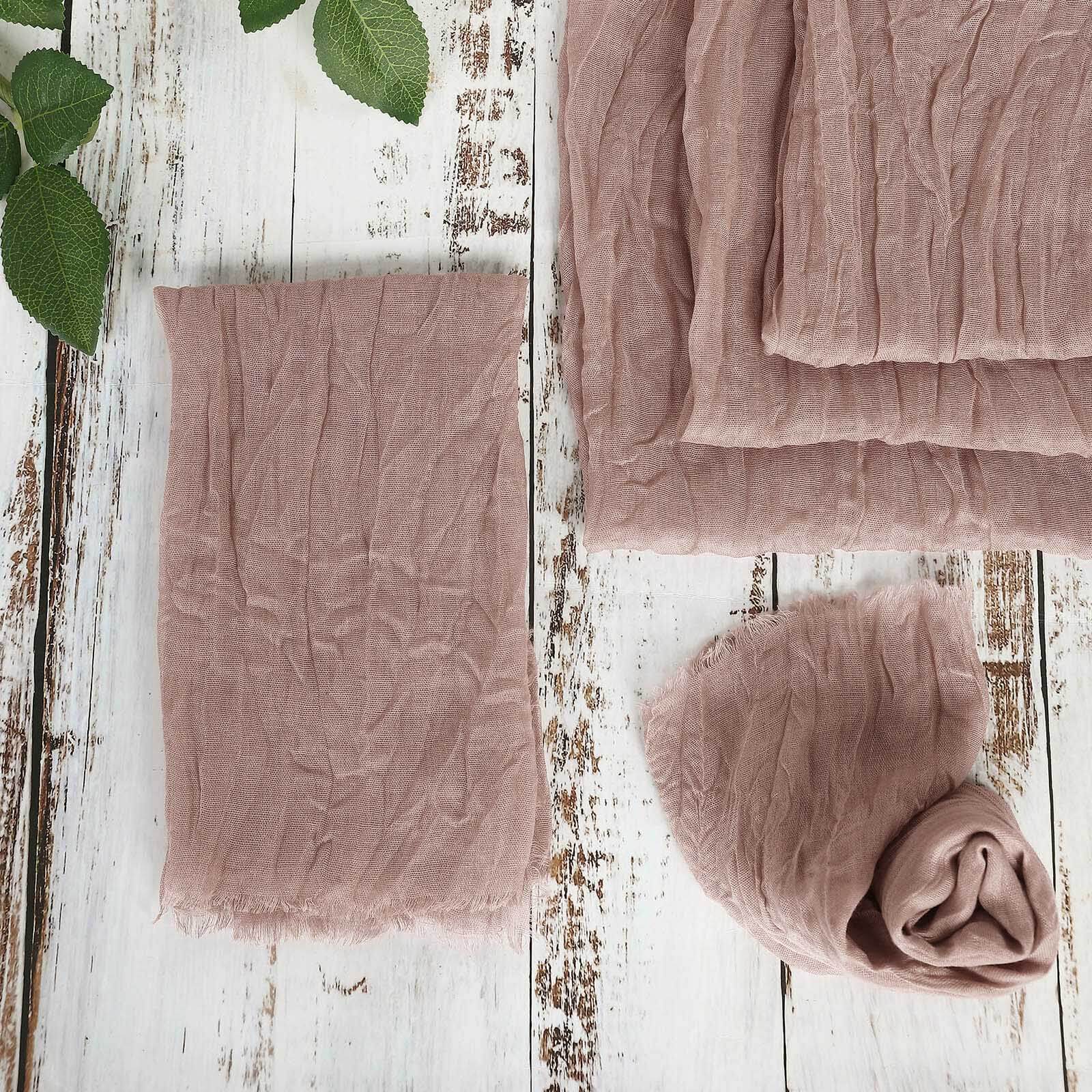 5 Pack Gauze Cheesecloth 24"x19" Napkins Dusty Rose Reusable Dinner Napkins