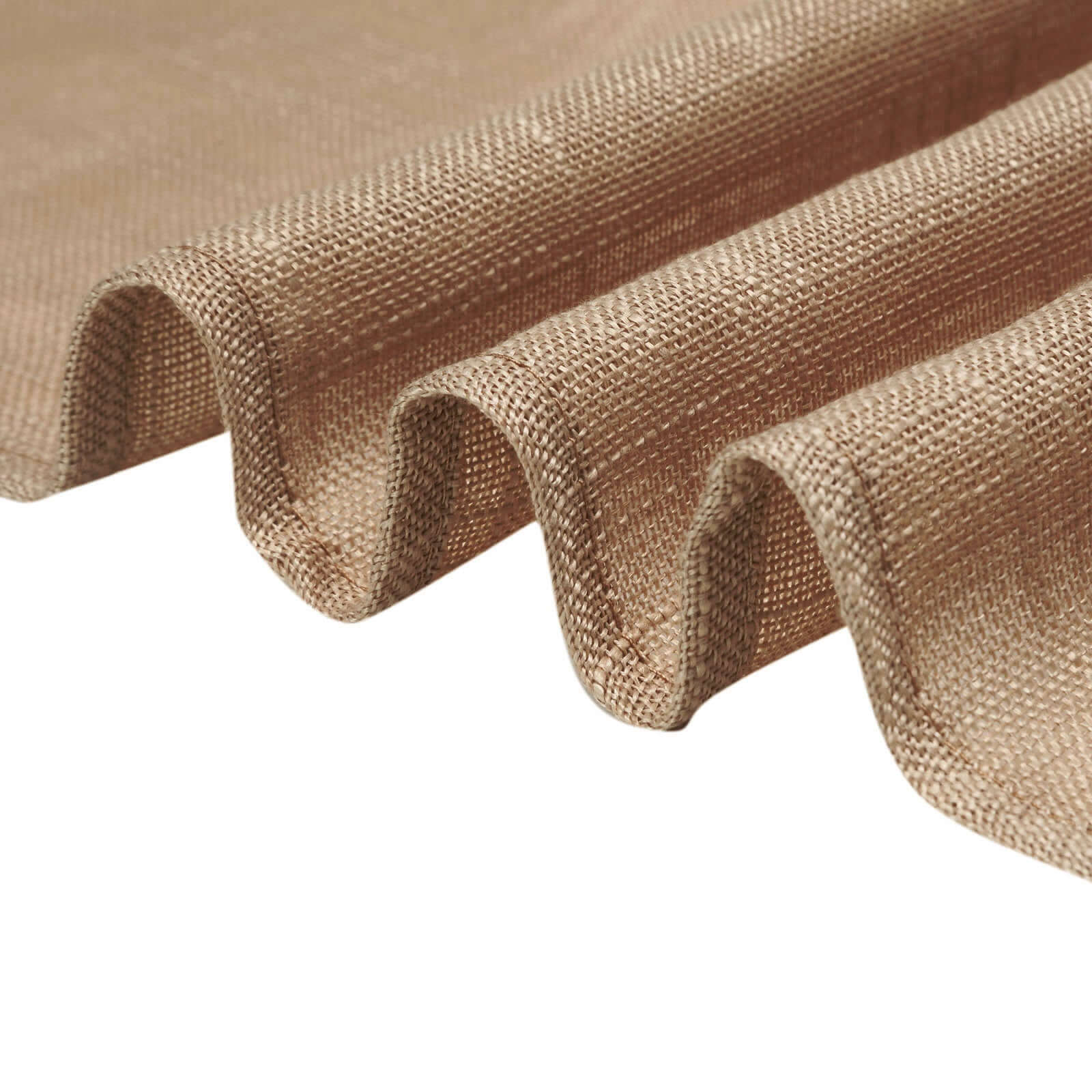 Faux Linen 90"x132" Rectangular Tablecloth Natural - Slubby Texture Wrinkle-Resistant Seamless Table Cover