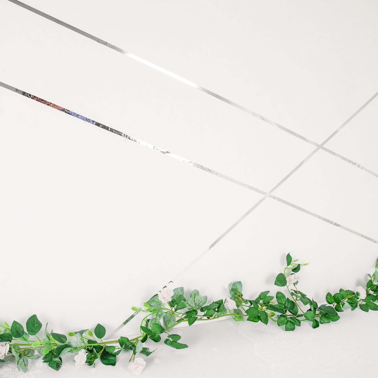 100 Yds 3/8" Silver Metallic Film Tape Adhesive, DIY Floral Wrap Craft Decor Tape - Polyester with Acrylic