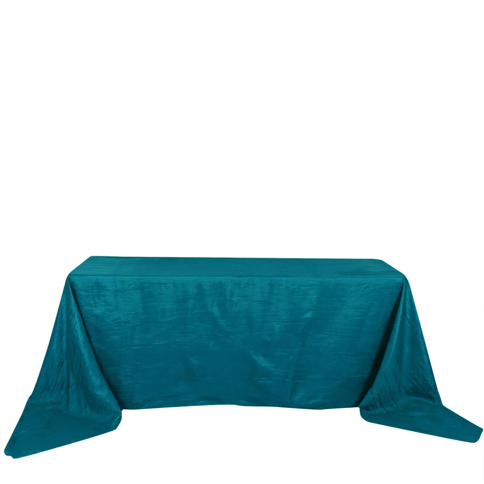 Taffeta 90"x156" Rectangle Tablecloth Teal - Accordion Crinkle Seamless Table Cover