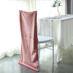 Velvet Chair Back Slipcover for Chiavari Chairs Dusty Rose - Soft and Smooth Solid Chair Back Cover Cap