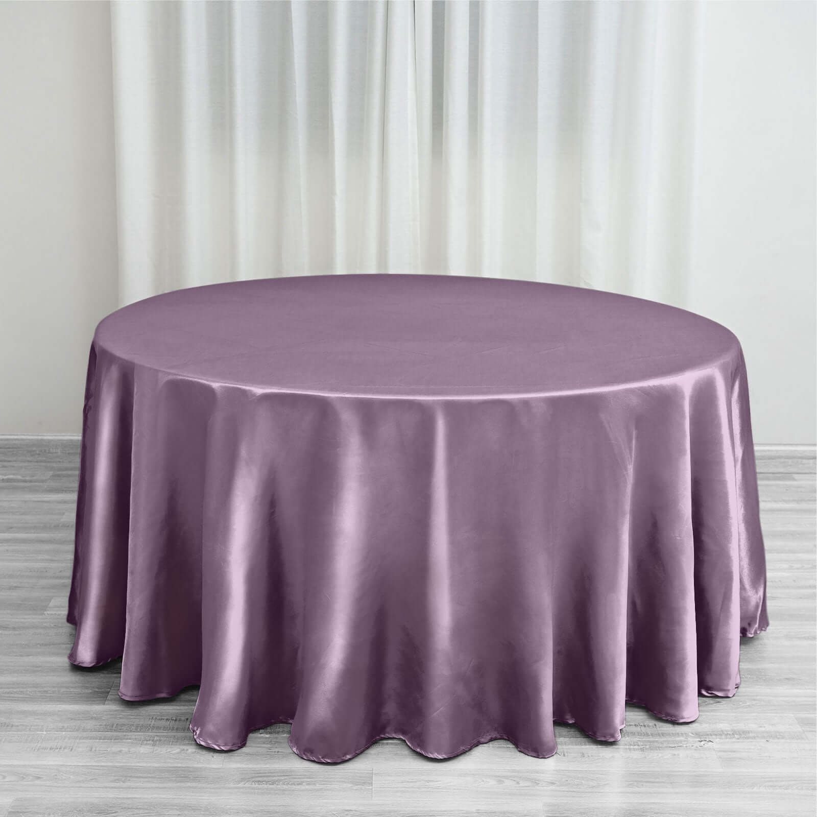 Satin 120" Round Tablecloth Violet Amethyst - Stylish Seamless Table Cover