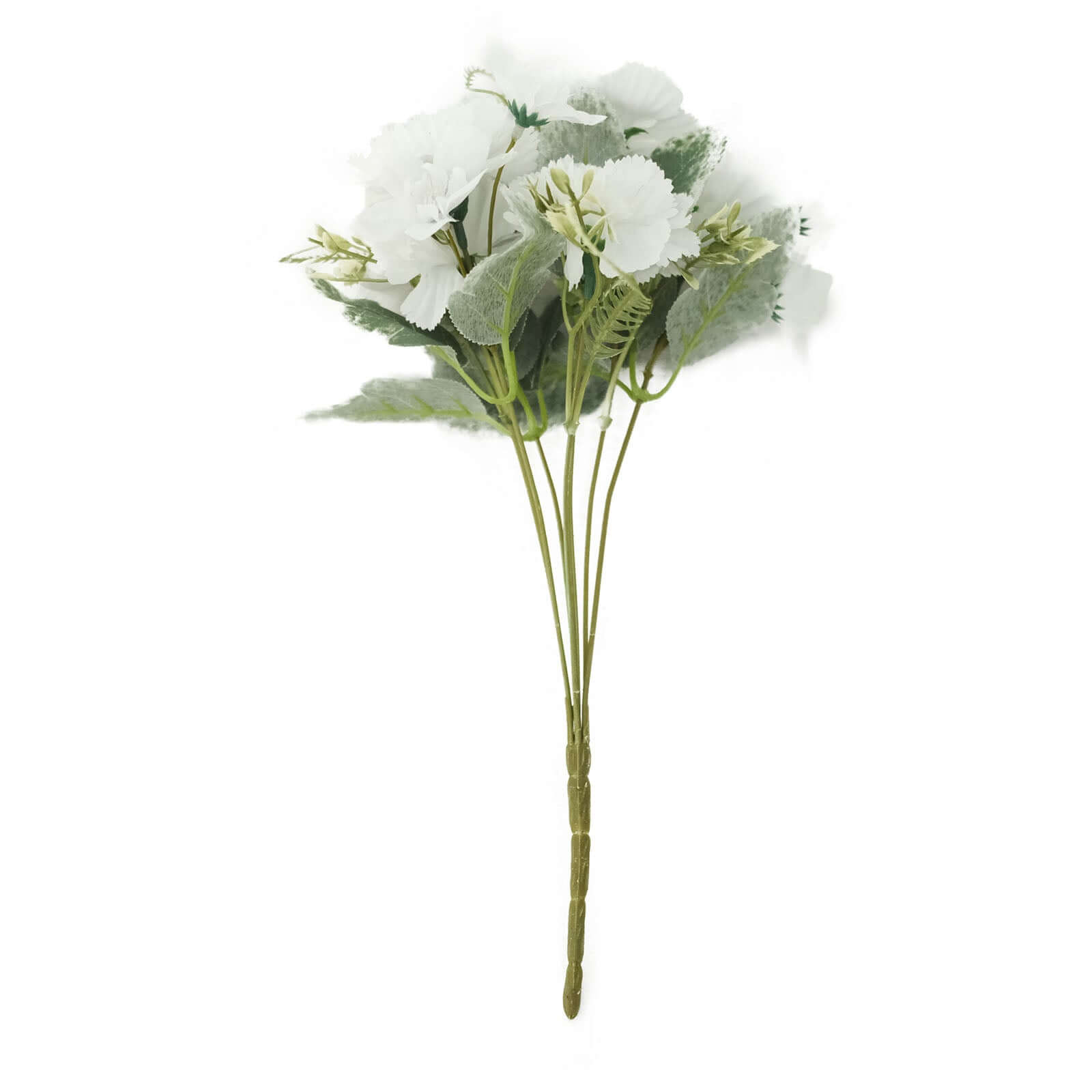 3 Pack 14" White Artificial Silk Carnation Flower Arrangements, Faux Floral Bouquets Bushes