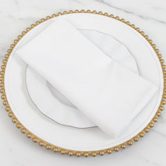 5 Pack Cotton Blend 20"x20" Napkins White - Wrinkle-Resistant & Washable Dinner Napkins for Everyday Use