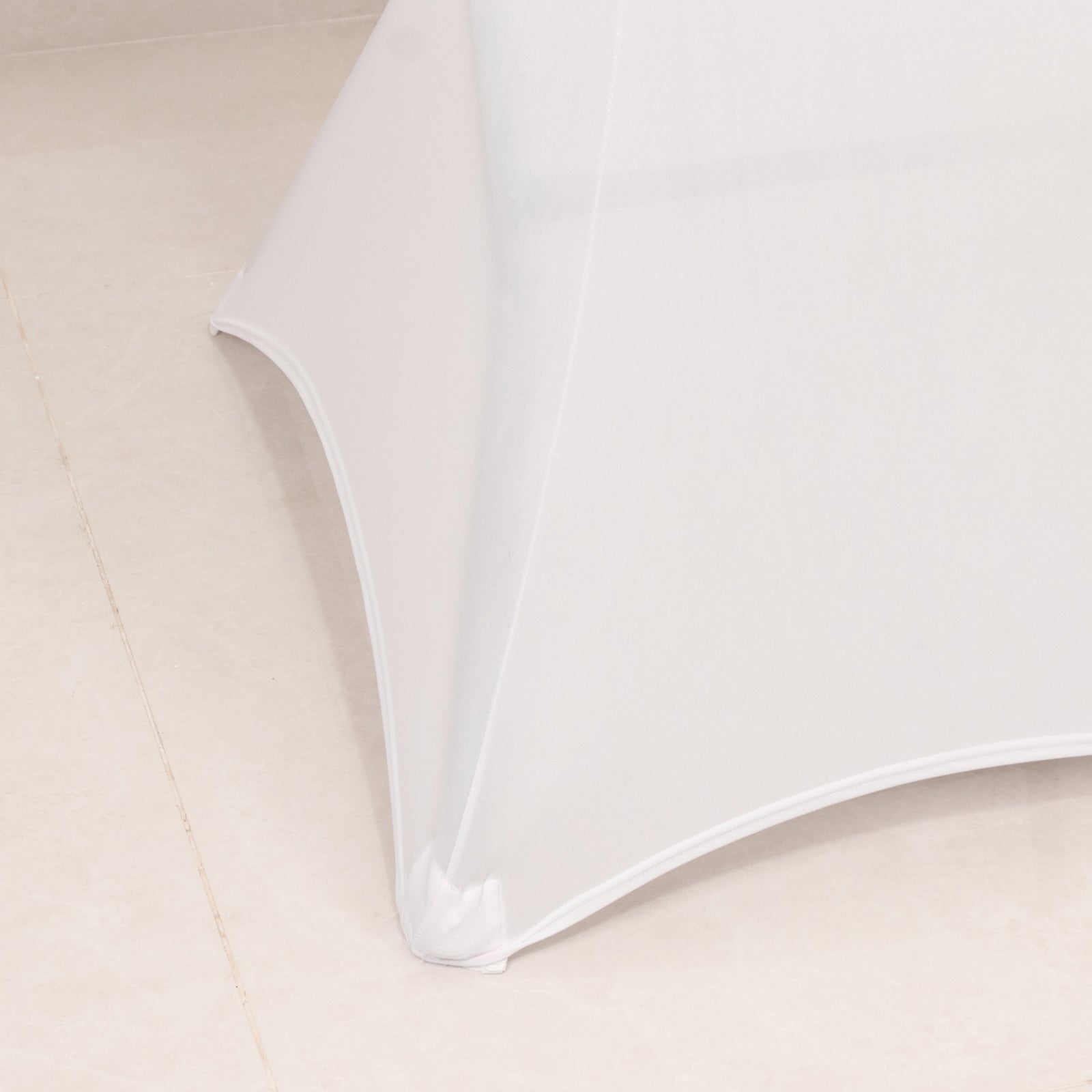 Spandex 36" Round Cocktail Table Cover White - Easy to Maintain Stretch Fitted Highboy Tablecloth for Events