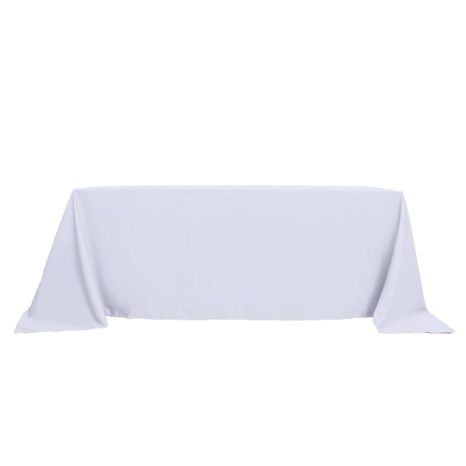 Polyester 90"x132" Rectangle Tablecloth White - Seamless Wrinkle-Resistant Design for Luxe Celebrations