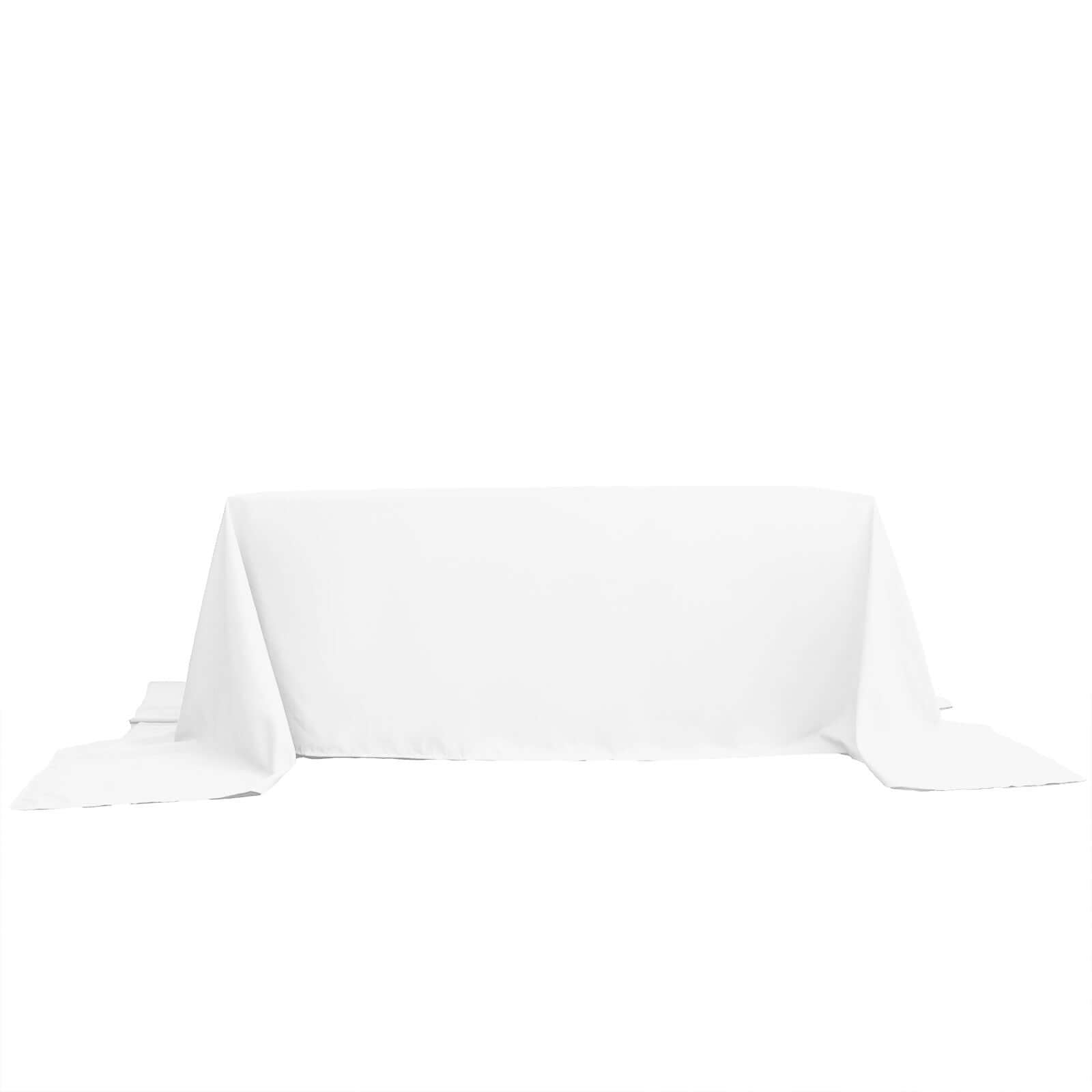Polyester 90"x156" Rectangle Tablecloth White - Seamless Wrinkle-Resistant Design for Sophisticated Gatherings