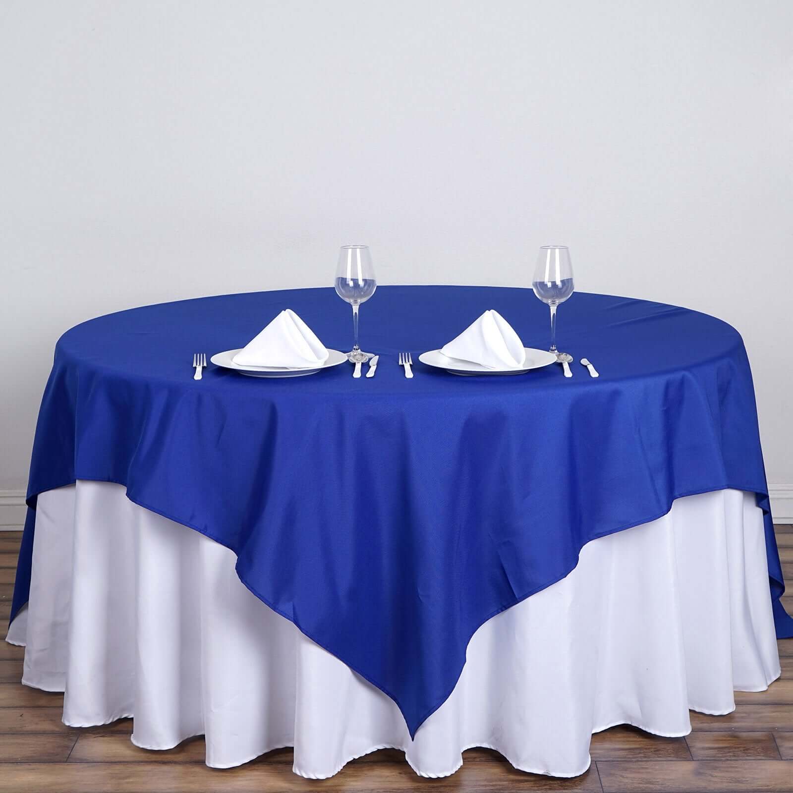 Polyester Square 70"x70" Tablecloth Royal Blue - Wrinkle-Resistant & Durable Table Cover