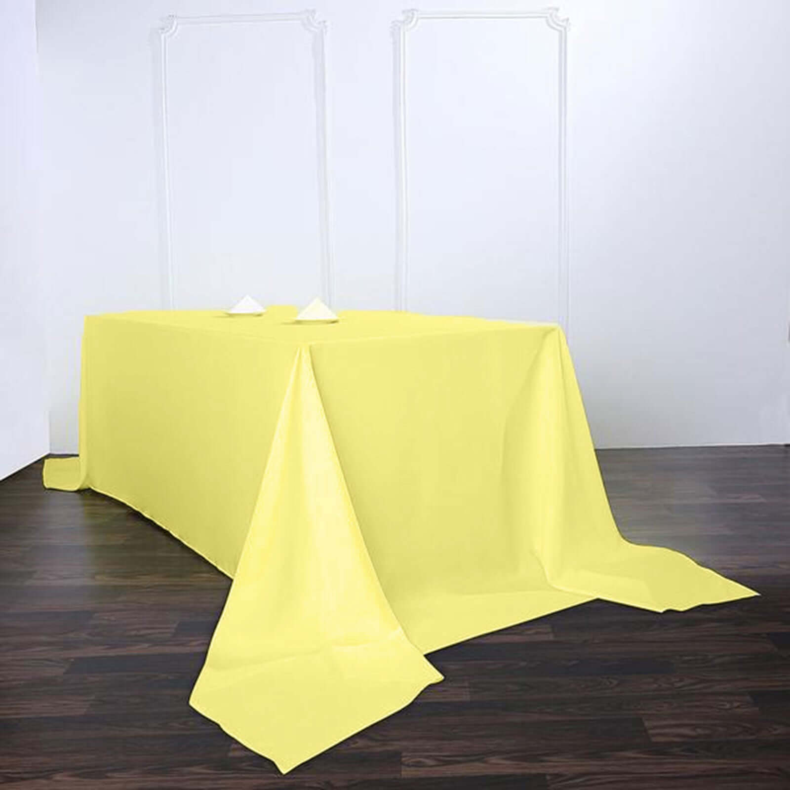 Polyester 90"x156" Rectangle Tablecloth Yellow - Seamless Wrinkle-Resistant Table Cover
