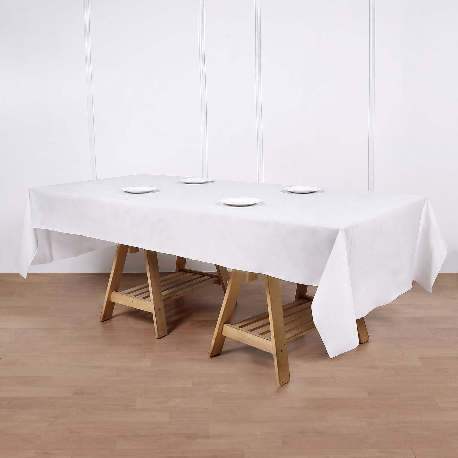 Linen-Like Paper 50"x108" Rectangle Tablecloth White - Disposable Airlaid Table Cover for Easy Cleanup