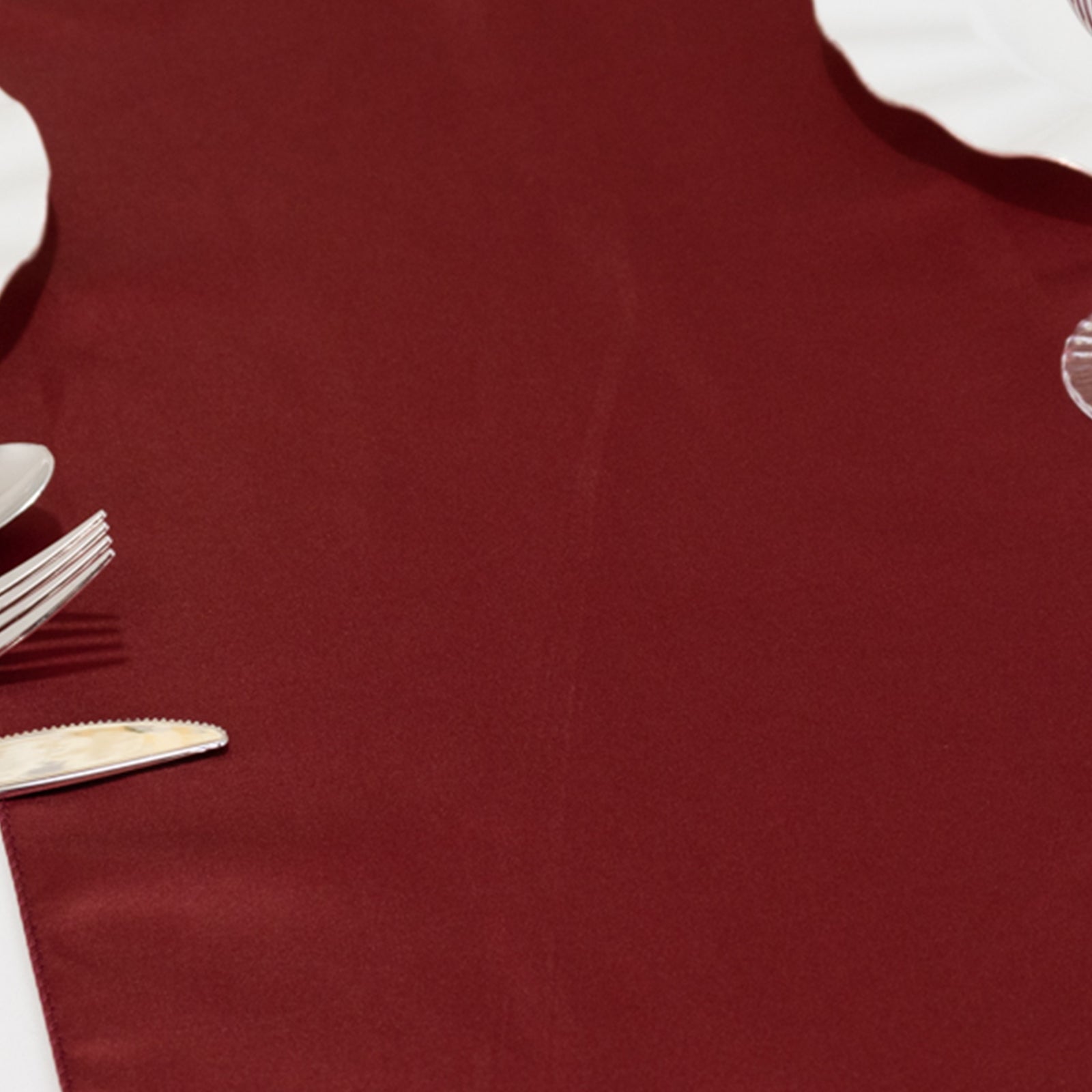 Lamour Satin 12"x108" Table Runner Burgundy - Smooth & Lustrous Finish