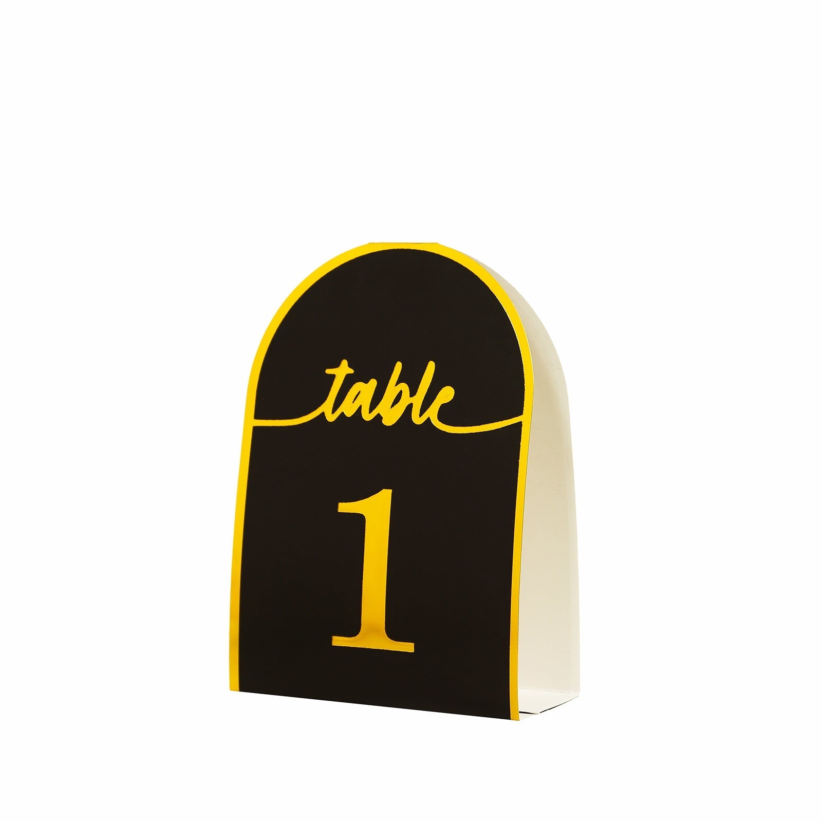 25-Pack 7" Disposable Table Numbers, Black Free Standing Double Sided Table Number Place Cards with Metallic Gold Foil Numbers 1-25