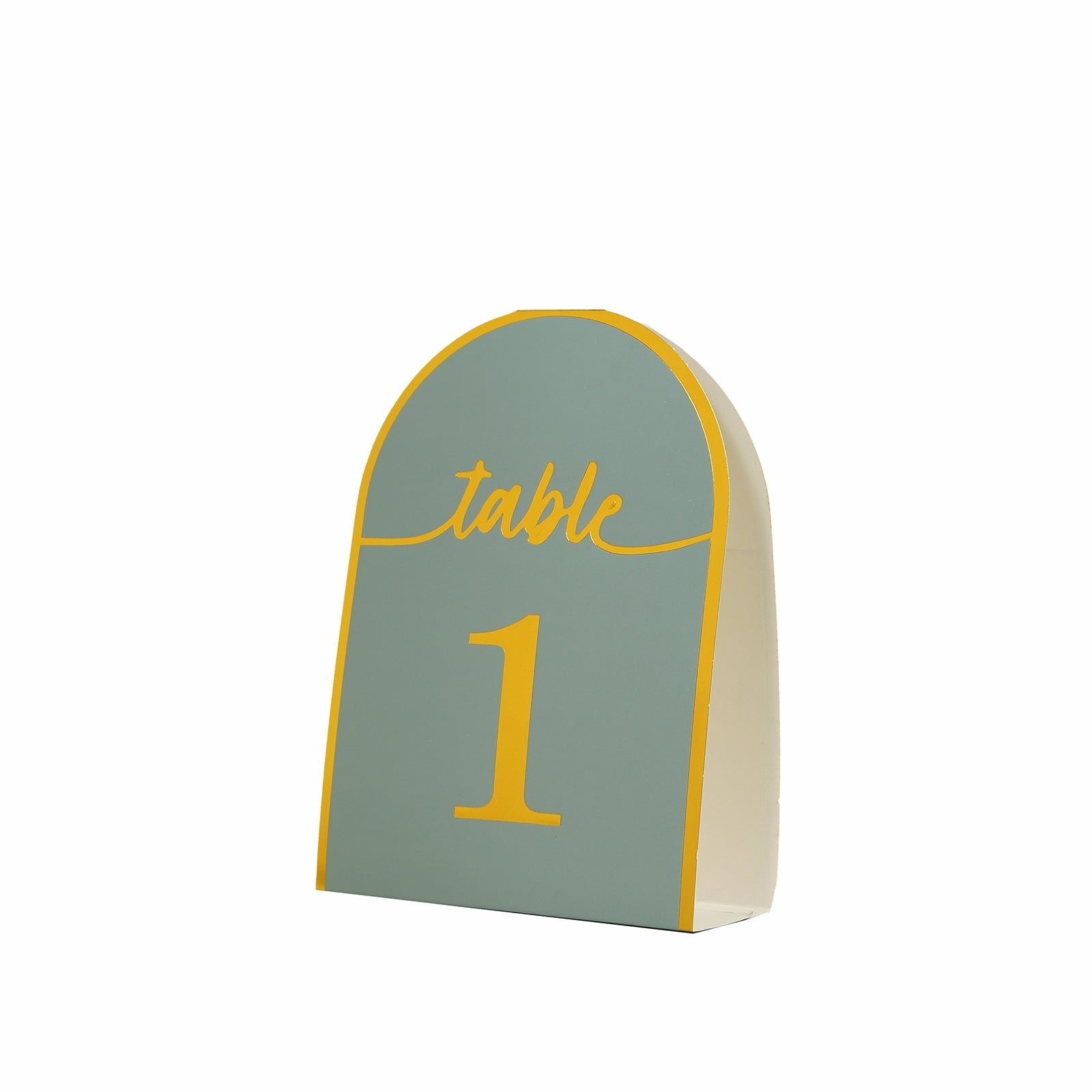 25-Pack 7" Disposable Table Numbers, Dusty Blue Free Standing Double Sided Table Number Place Cards with Metallic Gold Foil Numbers 1-25
