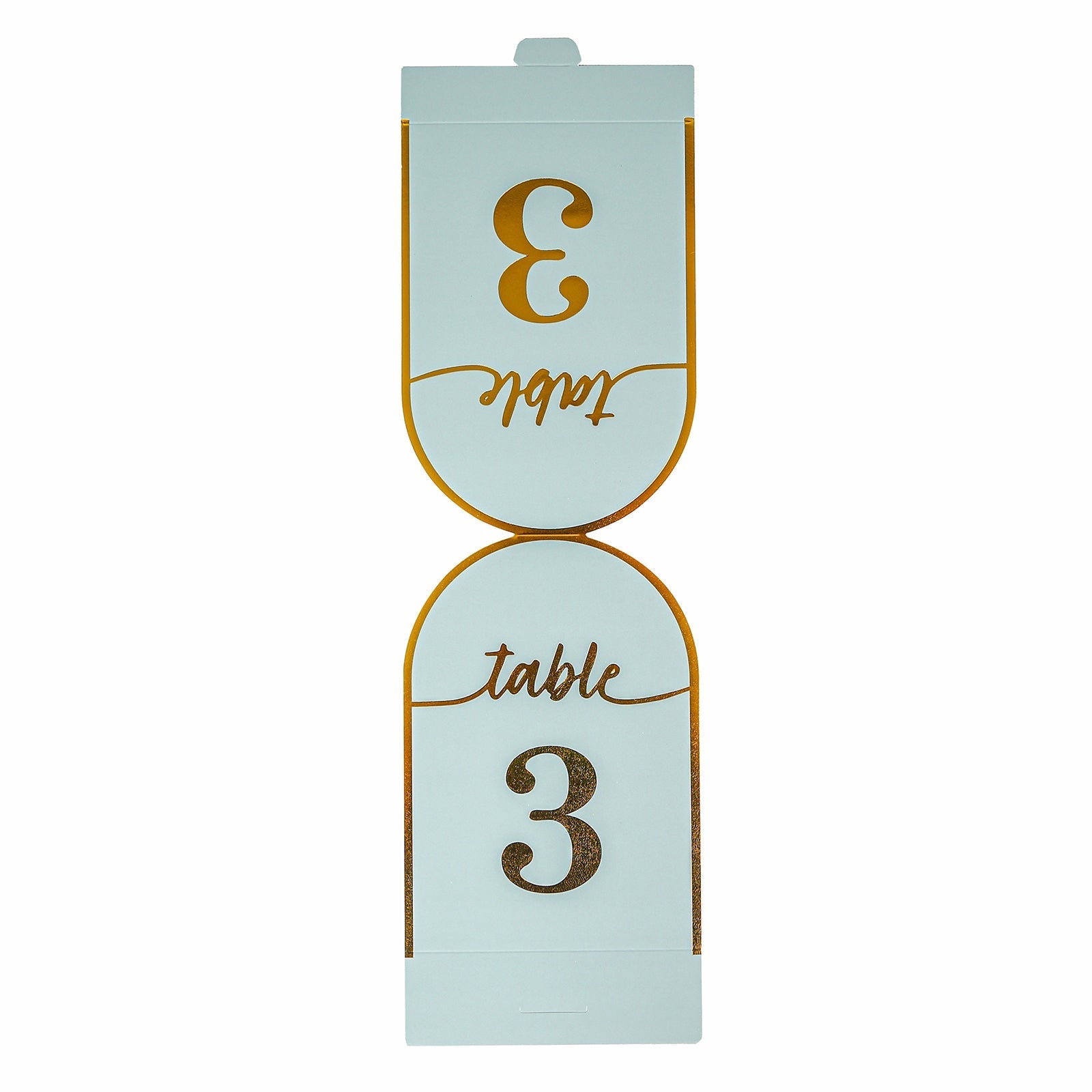 25-Pack 7" Disposable Table Numbers, Dusty Blue Free Standing Double Sided Table Number Place Cards with Metallic Gold Foil Numbers 1-25