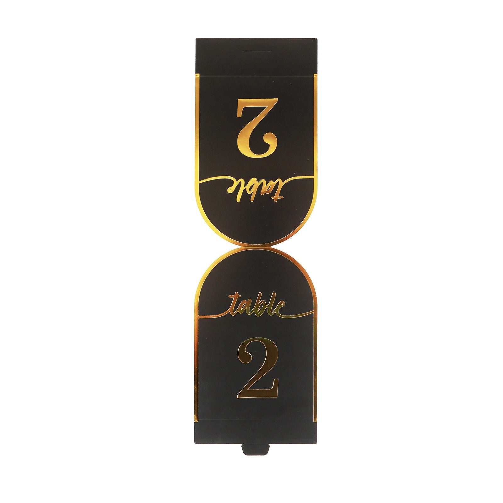 25-Pack 7" Disposable Table Numbers, Black Free Standing Double Sided Table Number Place Cards with Metallic Gold Foil Numbers 1-25