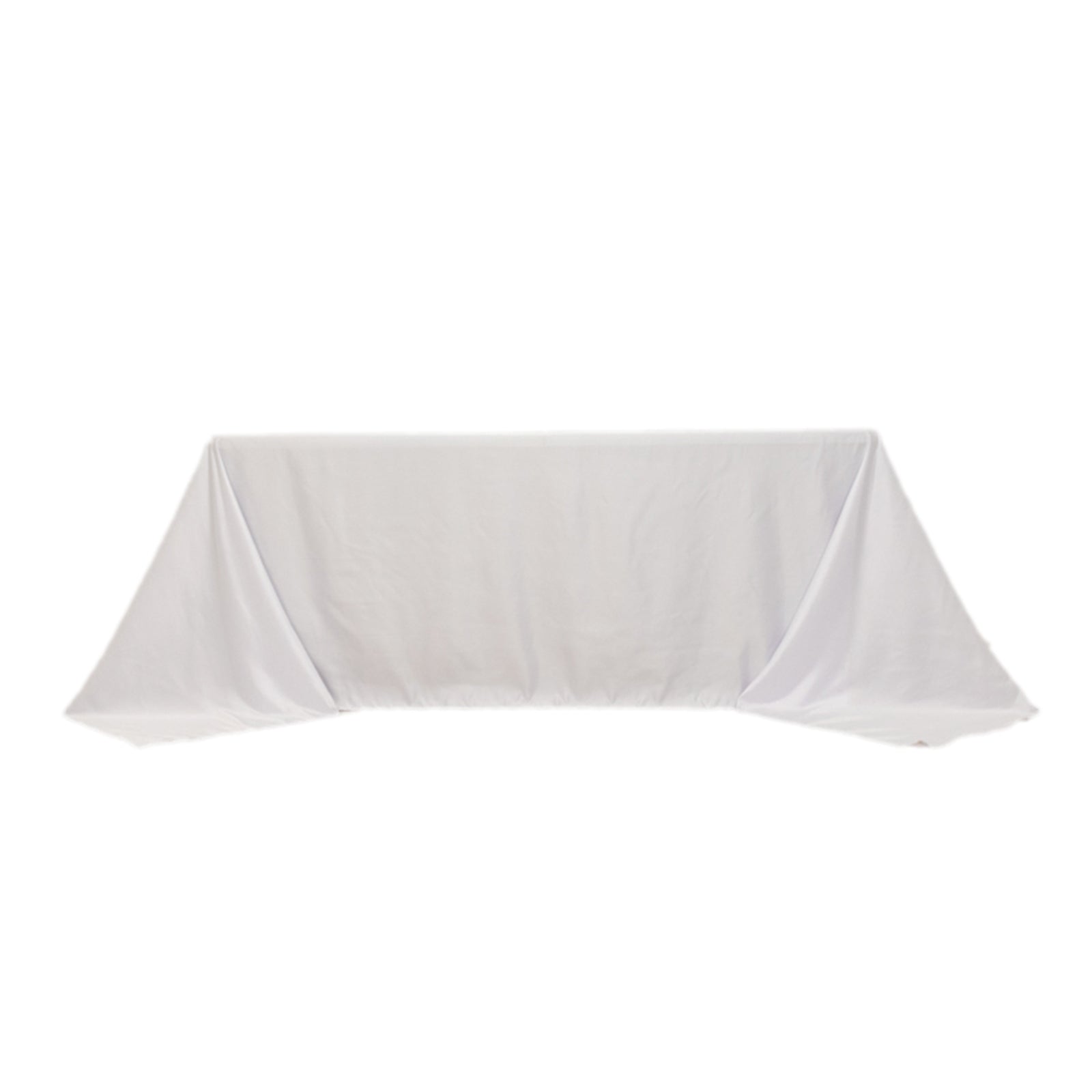 Lamour Satin 90"x132" Rectangle Tablecloth White - Soft & Silk-Like Seamless Table Cover for Weddings & Parties