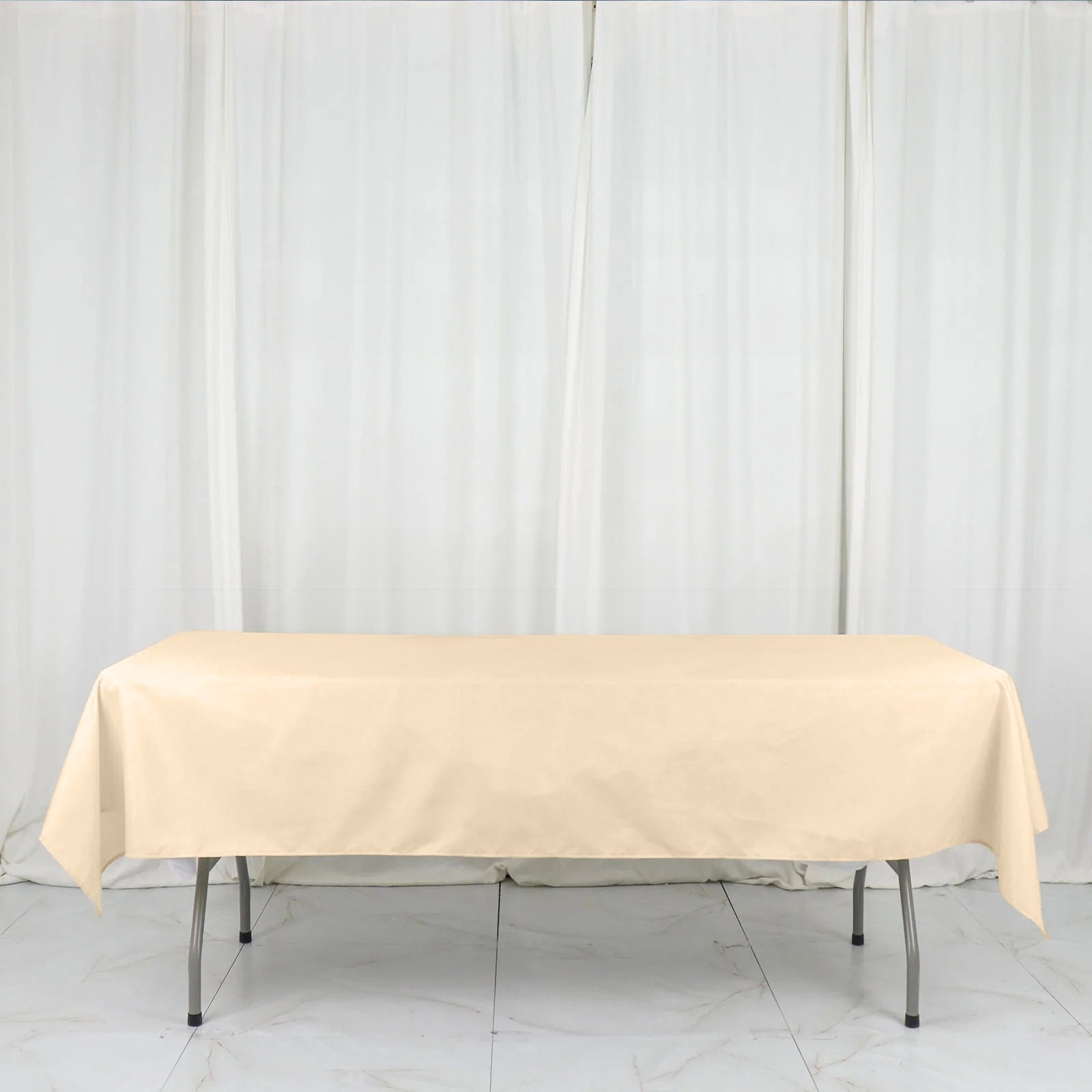 Polyester 54"x96" Rectangle Tablecloth Beige - Wrinkle-Resistant & Easy-to-Care Table Cover