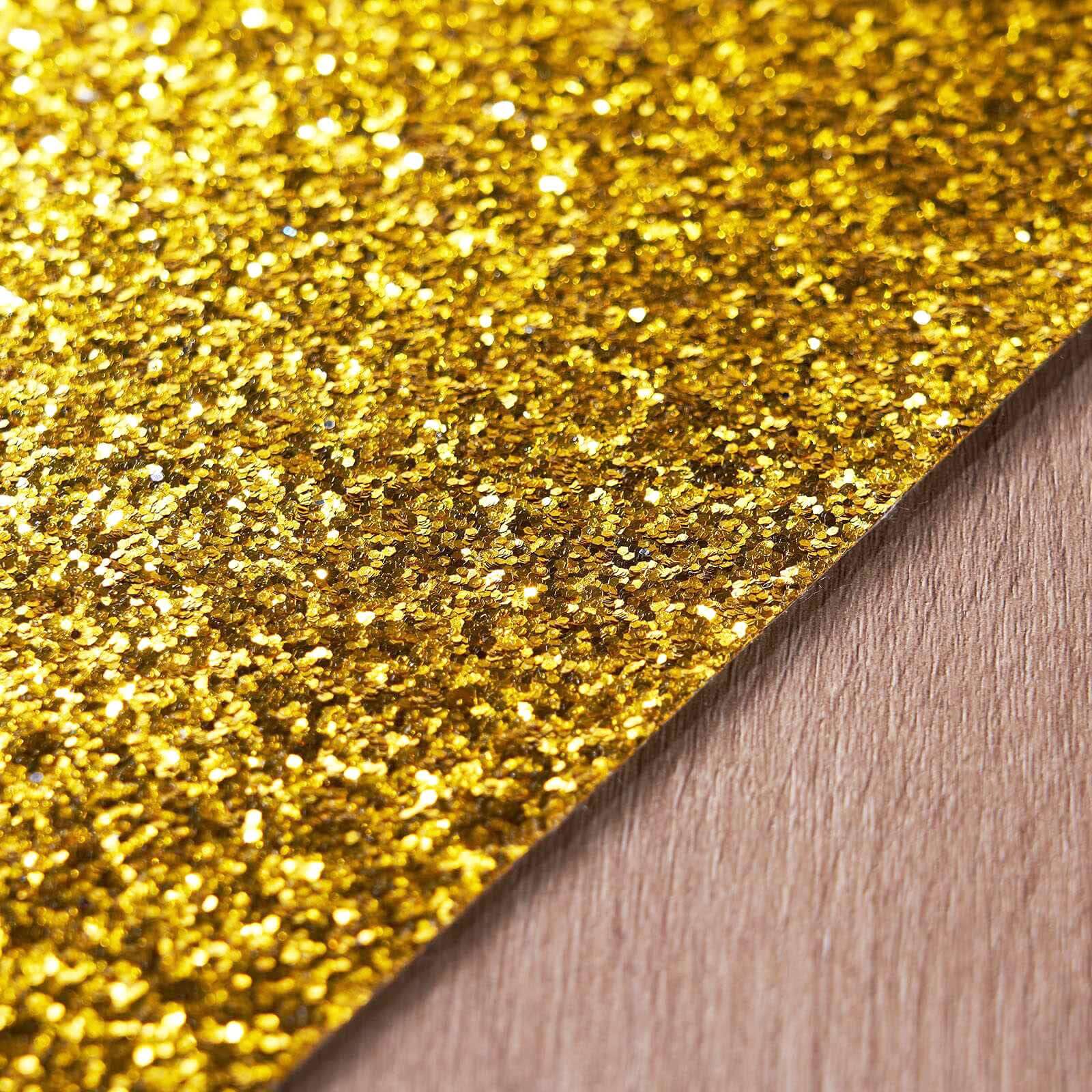 6-Pack Placemats Glitter Design Gold Sparkle Rectangle - Non-Slip Decorative Dining Table Mats 12"x18"