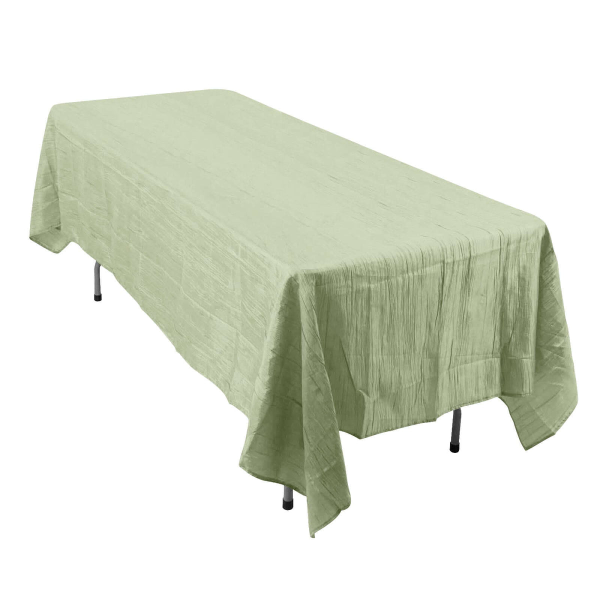 Taffeta 60"x102" Rectangle Tablecloth Sage Green - Accordion Crinkle Table Cover