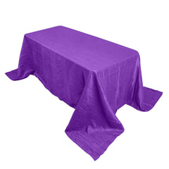 Taffeta 90"x132" Rectangle Tablecloth Purple - Seamless Accordion Crinkle Table Cover