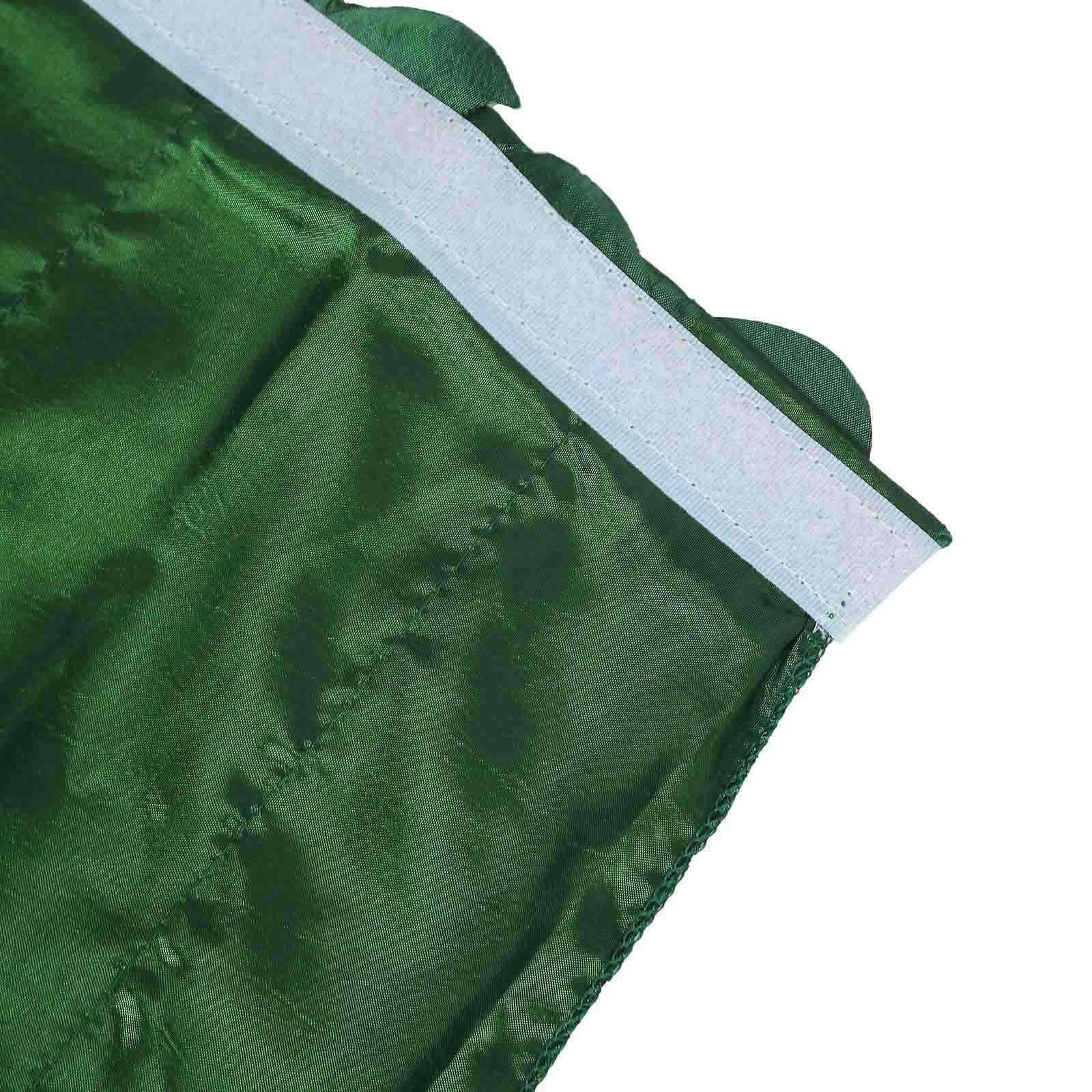 Taffeta Fabric 14ft Table Skirt Green 3D Leaf Petal Design - Exquisite & Stylish Event Table Cover