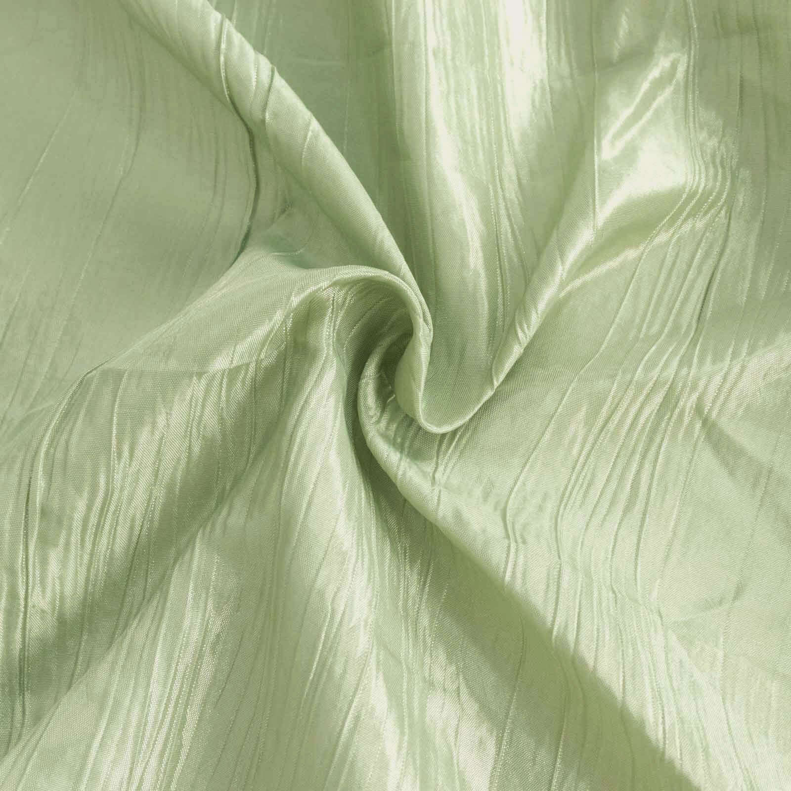 5 Pack Taffeta 6"x106" Chair Sashes Sage Green Accordion Crinkle Texture - Stylish Decor for Weddings & Gatherings