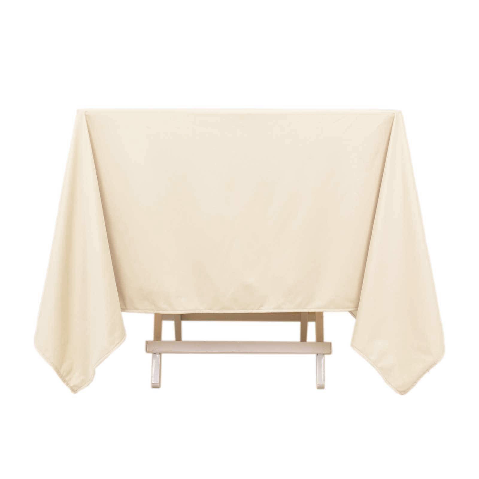 Scuba Square 70"x70" Tablecloth Beige - Wrinkle Free & Stain Resistant Table Cover