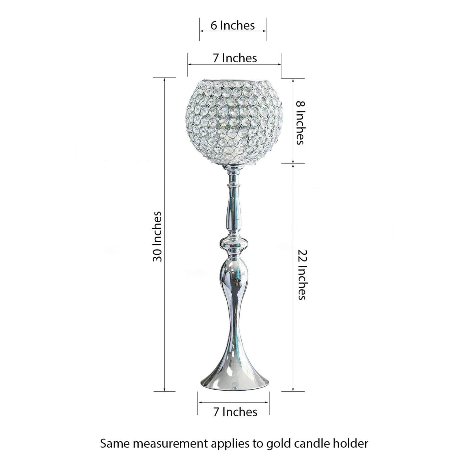 Acrylic Crystal Beaded Goblet Candle Holder Gold - Exquisite Flower Ball Centerpiece Stand for High-End Event Styling 30"