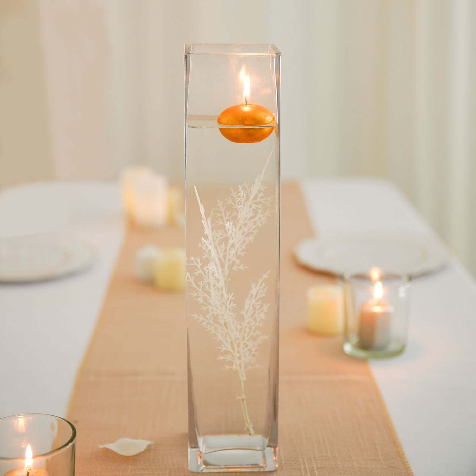 12-Pack Glass Cylinder Vases Square Clear - Durable Heavy Duty Floral Centerpieces for Weddings 14"