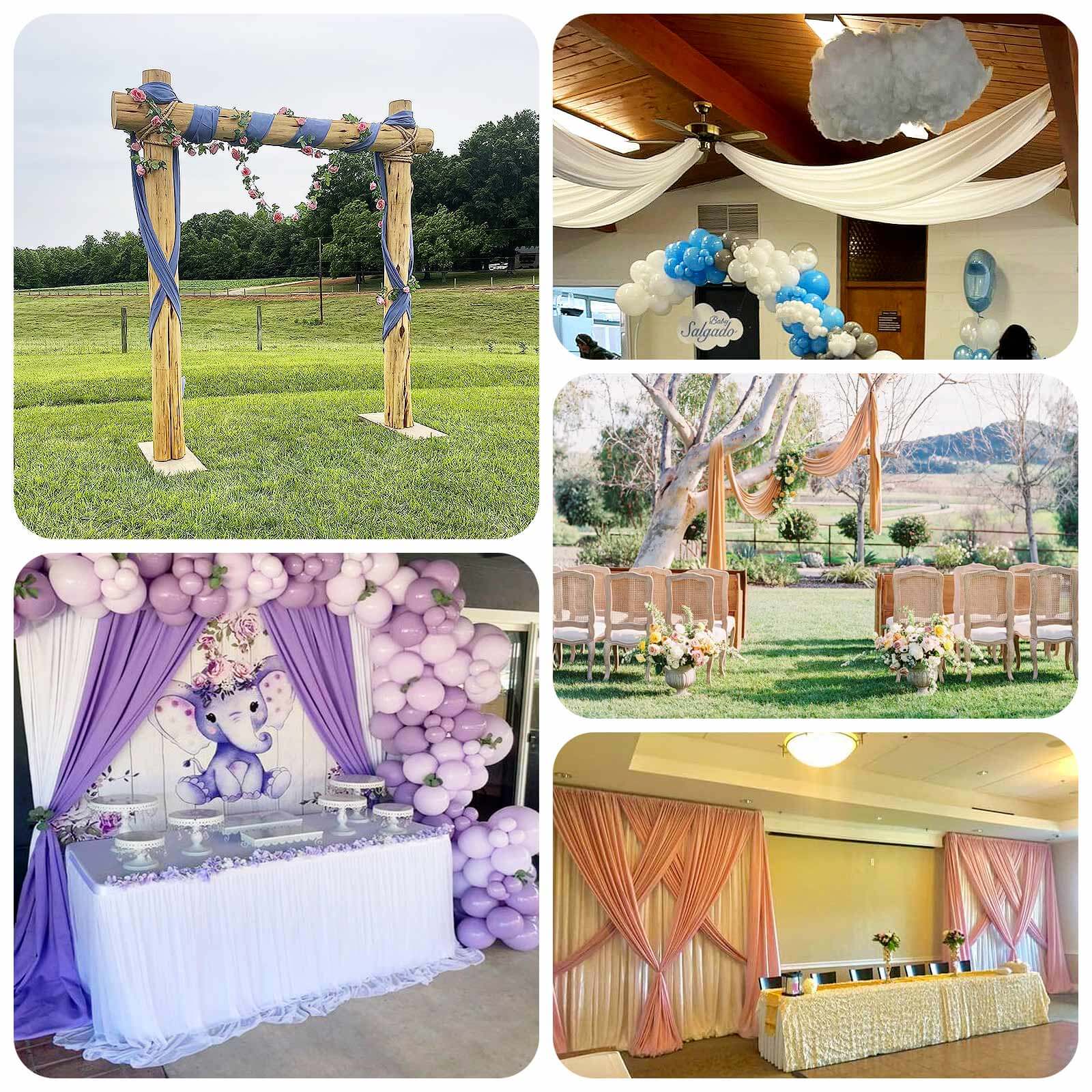 Taupe 4-Way Stretch Spandex Event Curtain Drapes, Wrinkle Free Backdrop Event Panel with Rod Pockets - 5ftx10ft