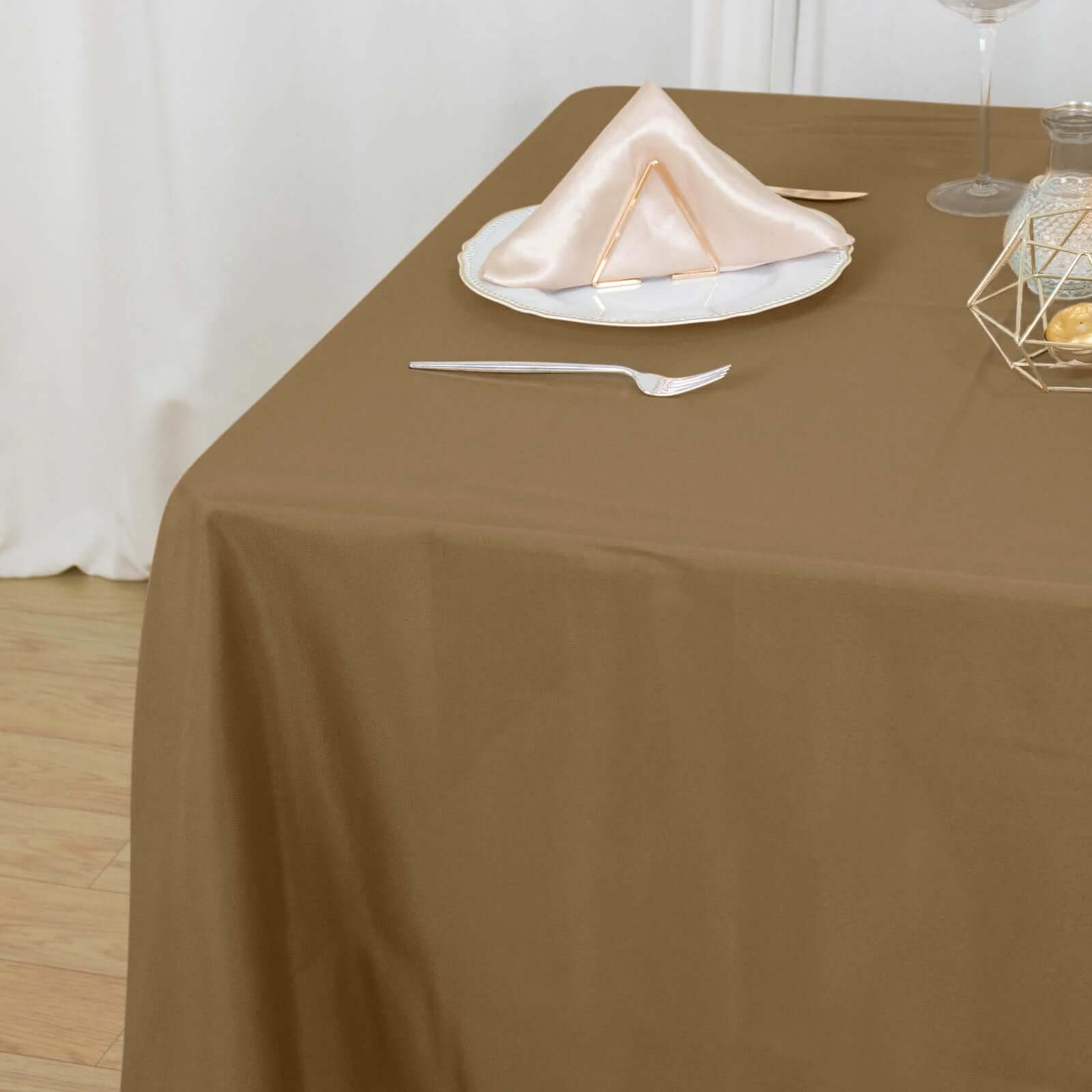 Polyester Square 70"x70" Tablecloth Taupe - Wrinkle-Resistant & Durable Table Cover