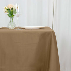 Polyester Square 70"x70" Tablecloth Taupe - Wrinkle-Resistant & Durable Table Cover