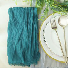 5 Pack Gauze Cheesecloth 24"x19" Napkins Peacock Teal Reusable Dinner Napkins