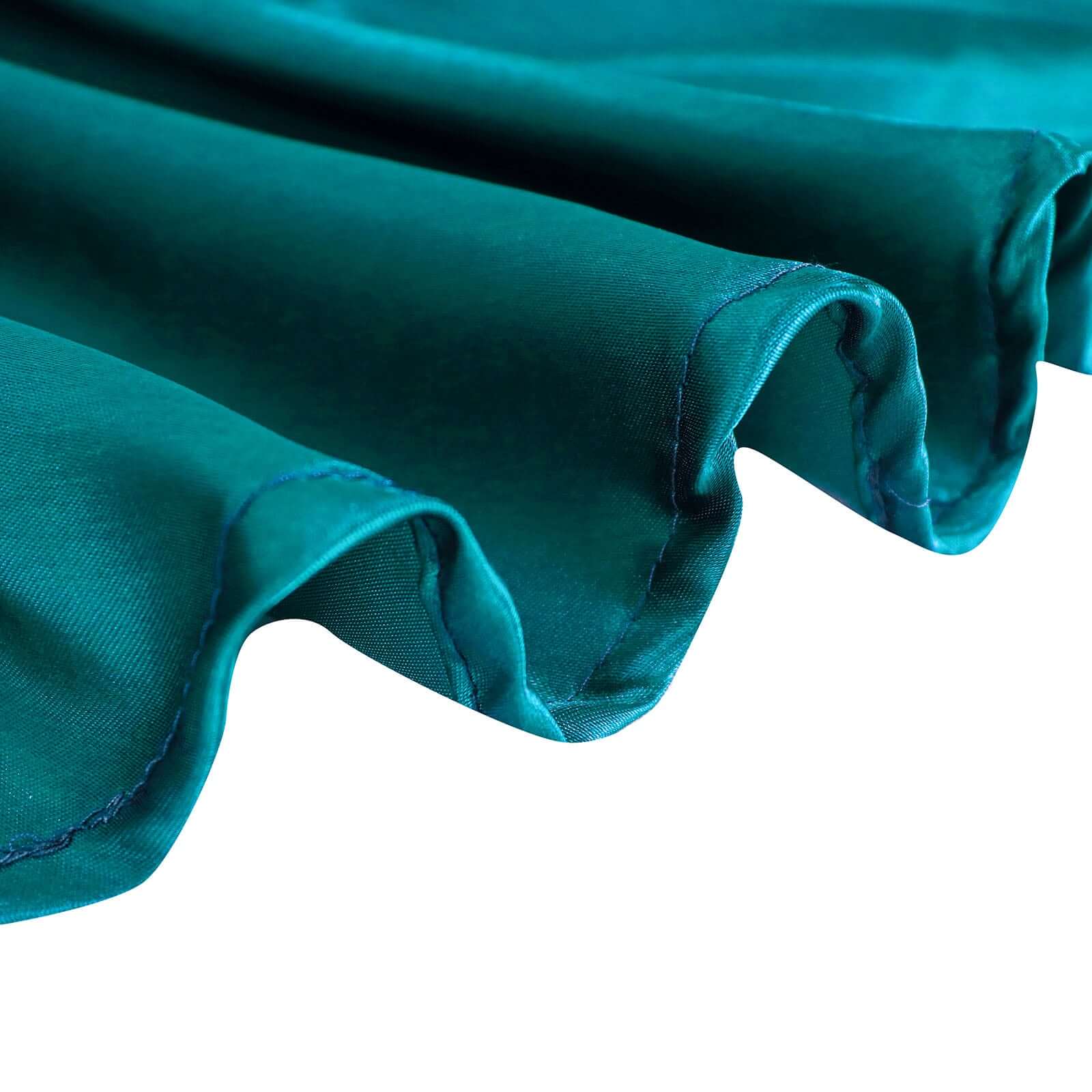 Satin 108" Round Tablecloth Peacock Teal - Smooth and Lustrous Table Cover