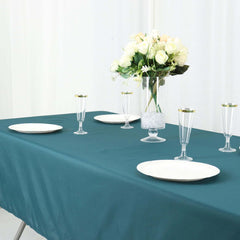 Polyester 60"x102" Rectangle Tablecloth Peacock Teal - Durable and Stylish Table Cover