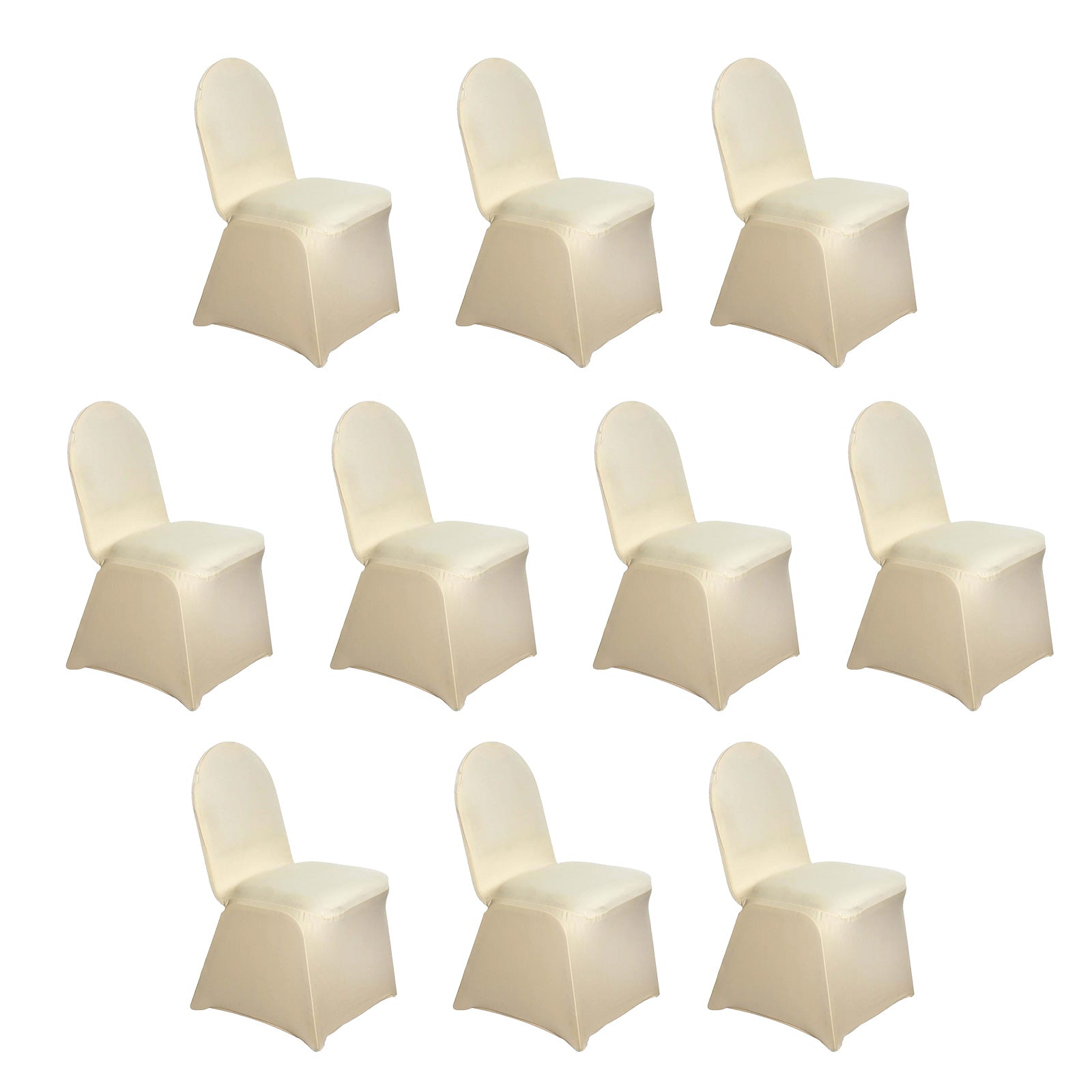 10 Pack Spandex Chair Covers for Banquet Chairs Champagne - Durable Reusable Stretch Slip-On Covers