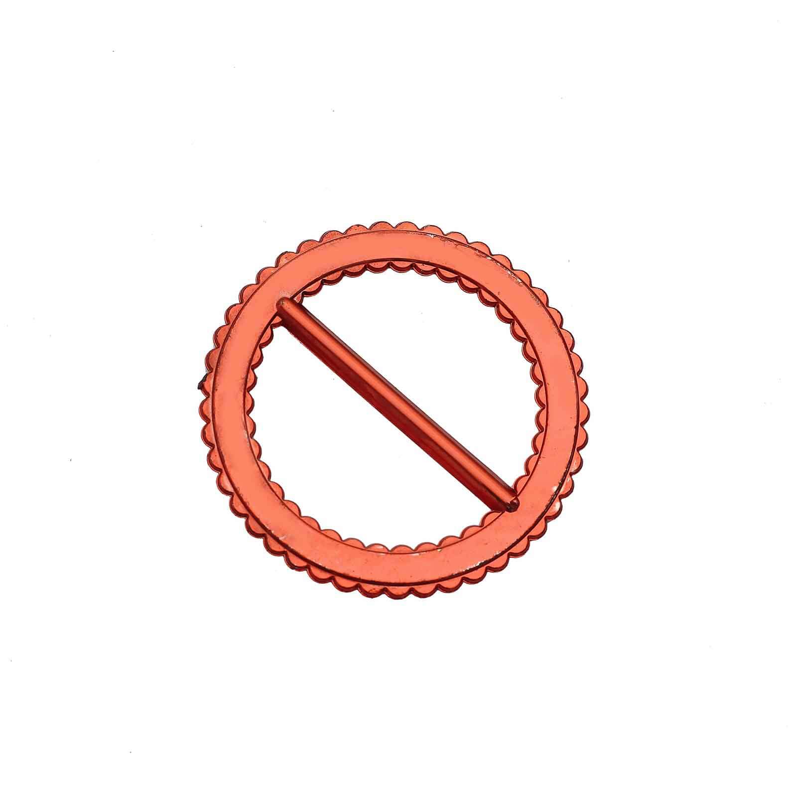 20 Pack Diamond Round Chair Sash Band Buckle Pins Terracotta (Rust) - Timeless Rhinestone Napkin Rings 2.5"