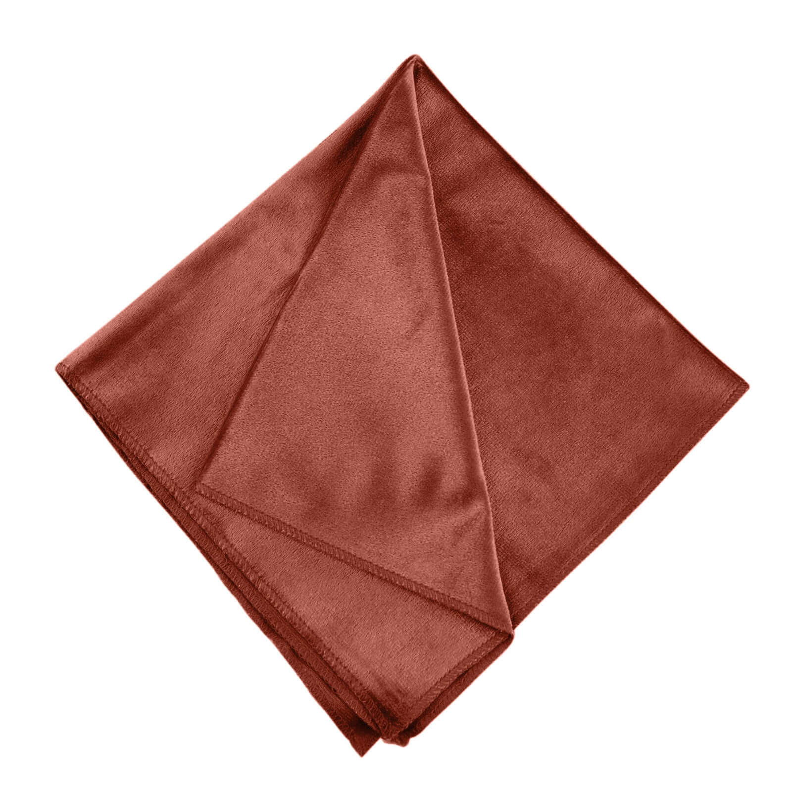 5 Pack Premium Velvet 20"x20" Napkins Terracotta (Rust) - Soft Sheen Finish Cloth Napkins