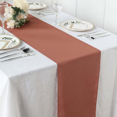 Polyester 12"x108" Table Runner Terracotta (Rust) - Durable & Wrinkle-Resistant Table Decor