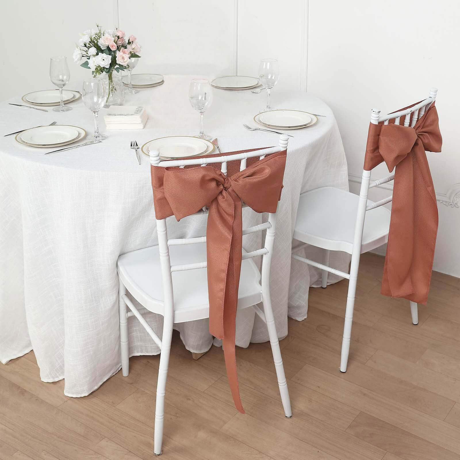5 Pack Polyester Chair Sashes Terracotta (Rust) 6"x108"