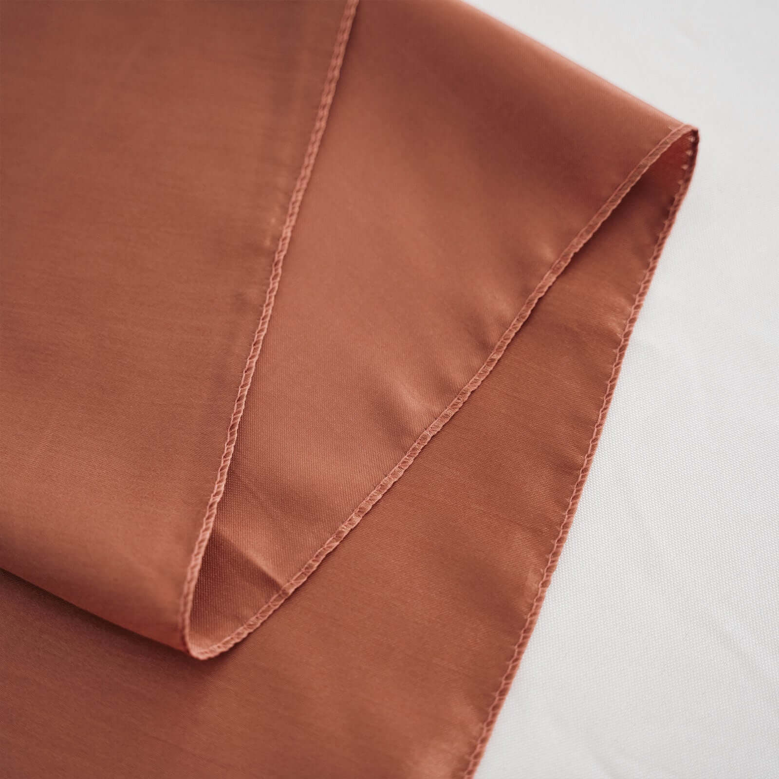 Satin 60"x60" Table Overlay Square Tablecloth Terracotta (Rust) - Smooth Silky Touch Table Cover