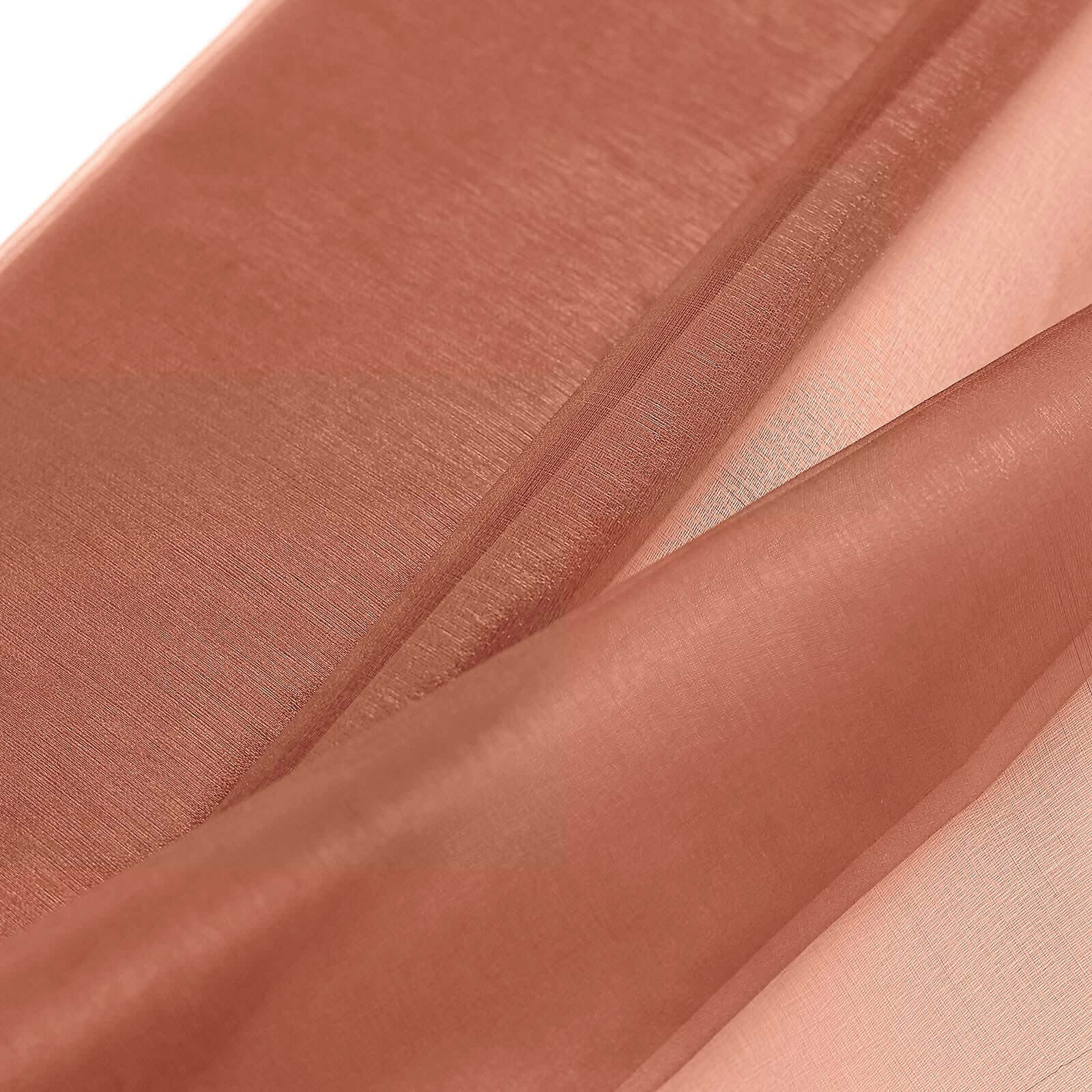 54"x10yd Terracotta (Rust) Solid Sheer Chiffon Fabric Bolt, DIY Voile Drapery Fabric