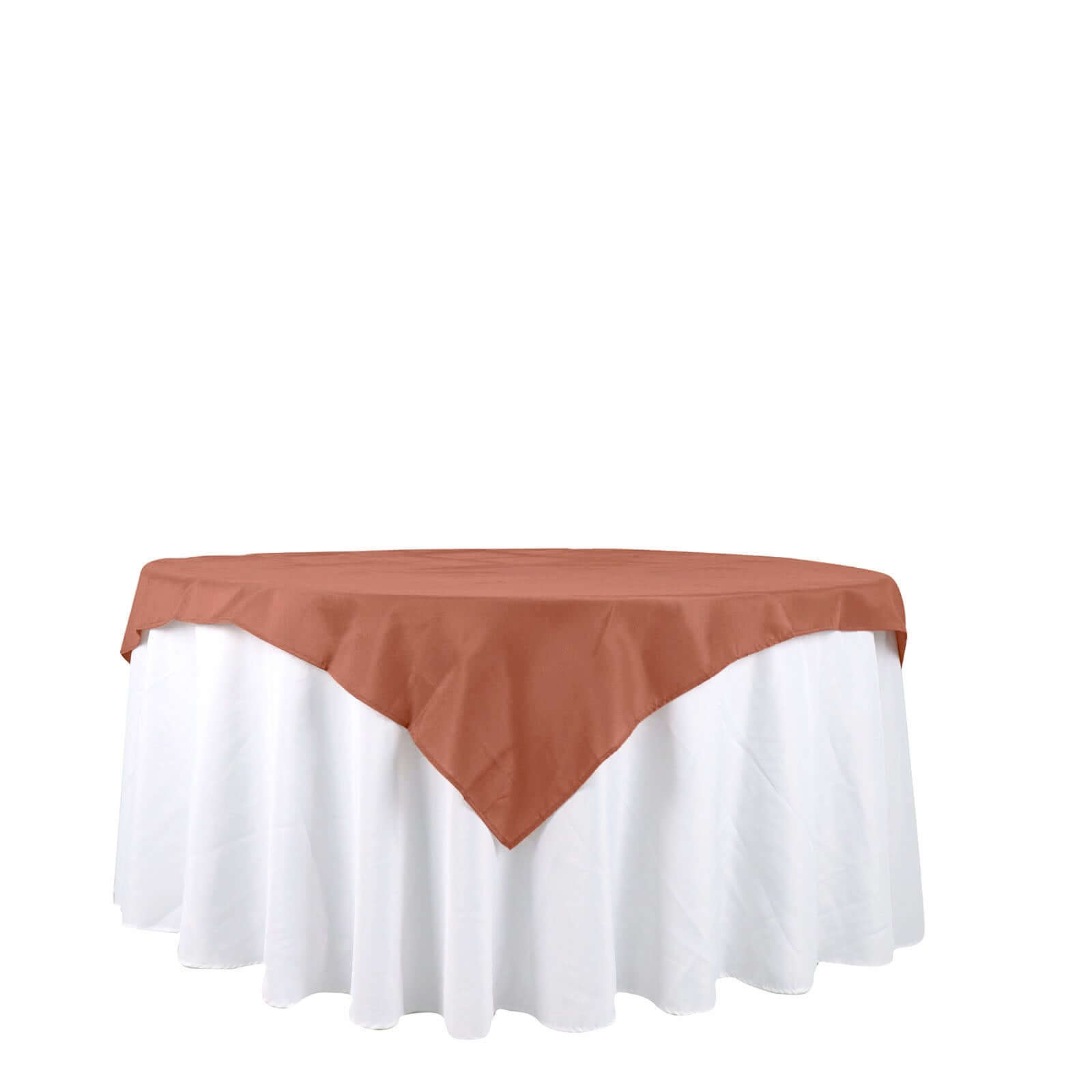 Polyester 54"x54" Table Overlay Square Tablecloth Terracotta (Rust) - Wrinkle-Resistant & Durable Table Cover