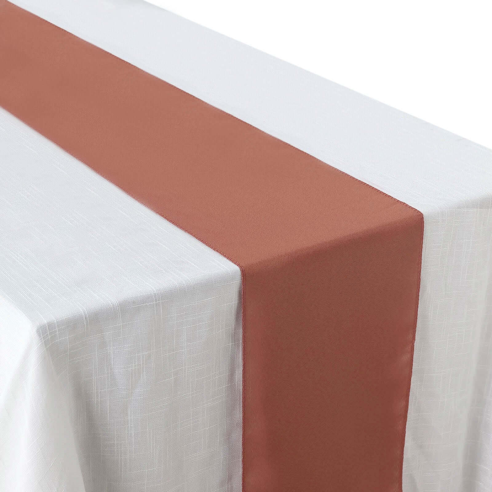 Polyester 12"x108" Table Runner Terracotta (Rust) - Durable & Wrinkle-Resistant Table Decor