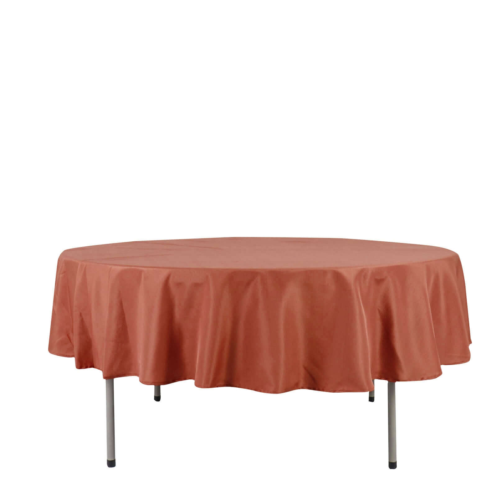 Polyester 90" Round Tablecloth Terracotta (Rust) - Stain & Wrinkle-Resistant Table Cover