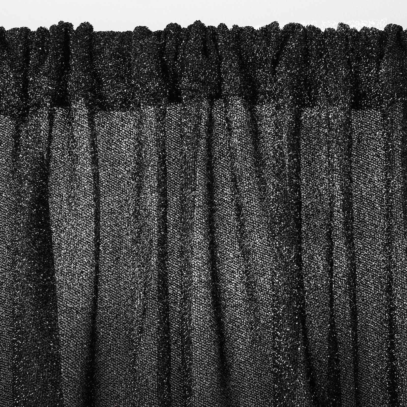 20ftx10ft Black Metallic Shimmer Tinsel Event Curtain Drapes, Backdrop Event Panel