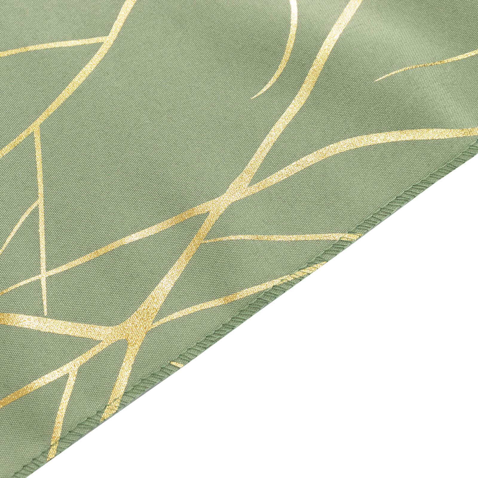 5 Pack Polyester 20"x20" Napkins Dusty Sage Green with Gold Foil Tree Branch Pattern - Modern Wrinkle Resistant Cloth Napkins for Weddings & Parties